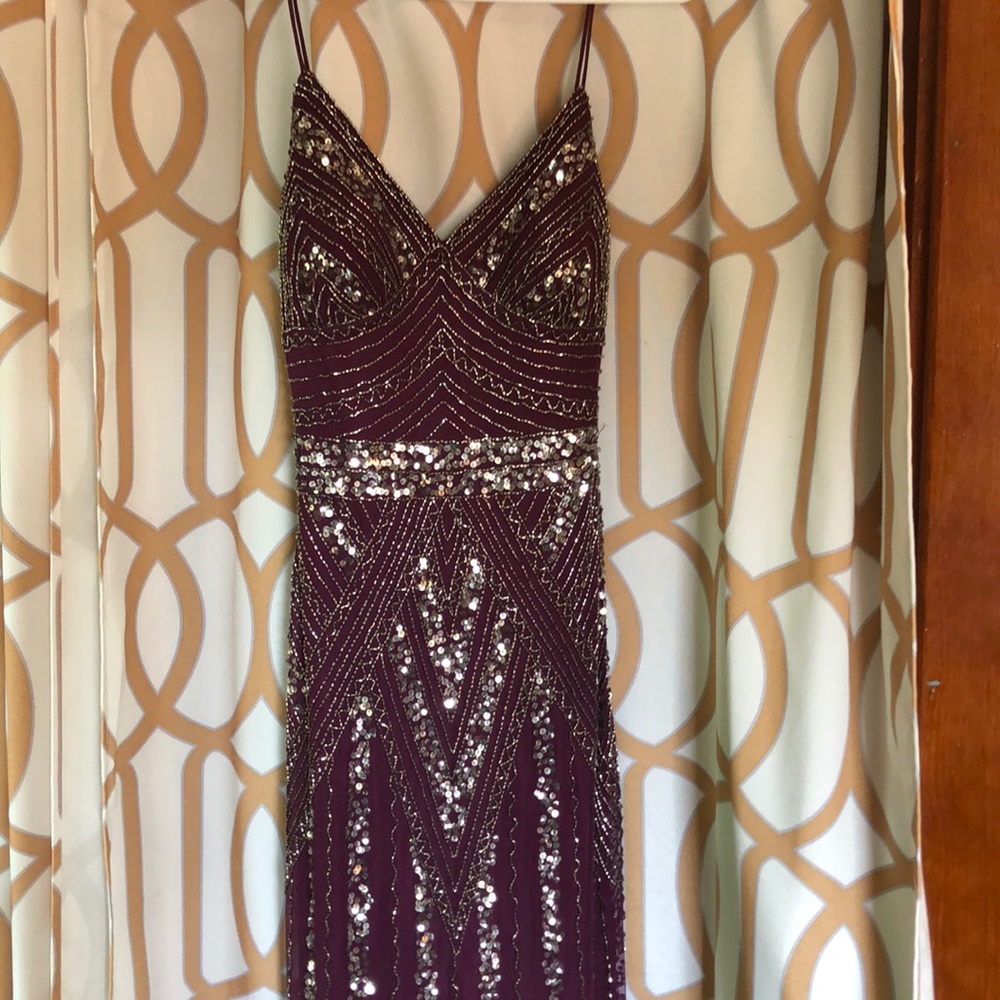 Deep purple beaded formal/semi formal gown sz2